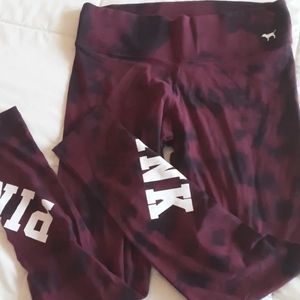 PINK Cotton Leggings Tie Dye